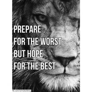 Prepare for the worst but hope for the best